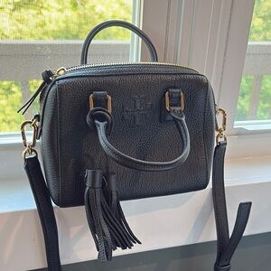 Tory Burch Black Crossbody Bag with Tassel Detail